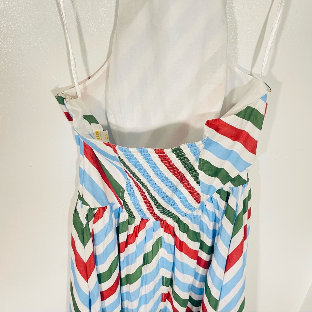 Anthropologie Striped Halter Midi Dress in Blue, White, Green, Rust L - Picture 7 of 10